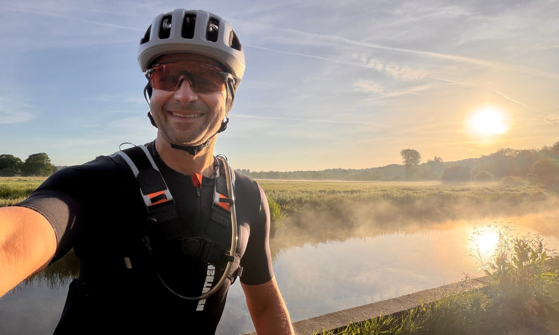 sunrise gravel cyclist 